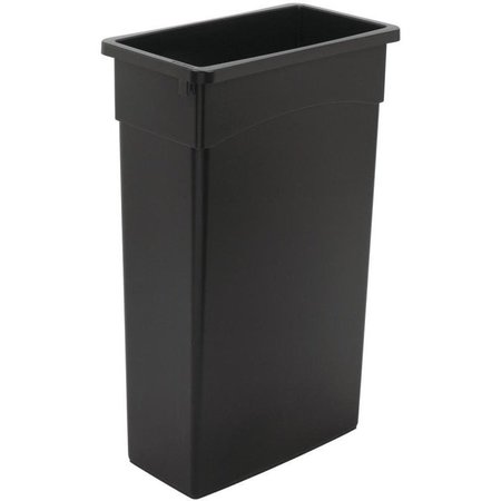 CONTINENTAL COMMERCIAL PRODUCTS Trash Receptacle, 23 gal Capacity, Plastic, Black 8322BK